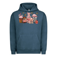 Pigment Midnight Navy pigs coffee cups Urban Hoodie - texasbilliewilder