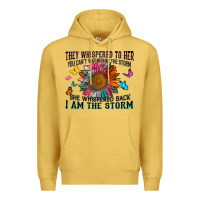 Antique Gold they whispered to her you can't withstand the stor Premium Hoodie - Zillion Design Studio