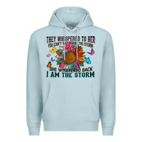 Blue Mist they whispered to her you can't withstand the stor Premium Hoodie - Zillion Design Studio