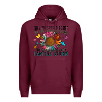 Burgundy they whispered to her you can't withstand the stor Premium Hoodie - Zillion Design Studio