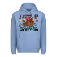 Colony Blue they whispered to her you can't withstand the stor Premium Hoodie - Zillion Design Studio