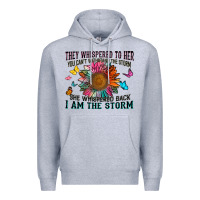 Heather Grey they whispered to her you can't withstand the stor Premium Hoodie - Zillion Design Studio
