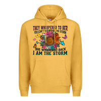 Mustard they whispered to her you can't withstand the stor Premium Hoodie - Zillion Design Studio