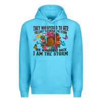 Ocean Blue they whispered to her you can't withstand the stor Premium Hoodie - Zillion Design Studio