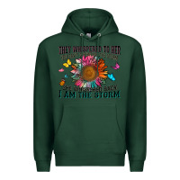Sports Green they whispered to her you can't withstand the stor Premium Hoodie - Zillion Design Studio
