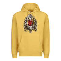 Antique Gold Skeleton Rib Cage Heart Premium Hoodie - RanaPortraitStore