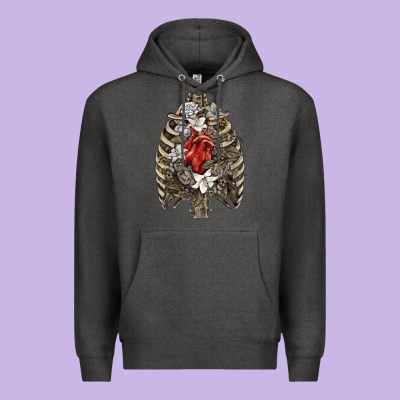 Skeleton Rib Cage Heart Premium Hoodie Designed By Ranaportraitstore