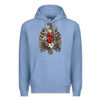 Colony Blue Skeleton Rib Cage Heart Premium Hoodie - RanaPortraitStore