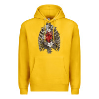 Lemon Skeleton Rib Cage Heart Premium Hoodie - RanaPortraitStore
