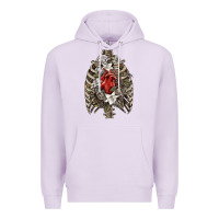 Lilac Skeleton Rib Cage Heart Premium Hoodie - RanaPortraitStore