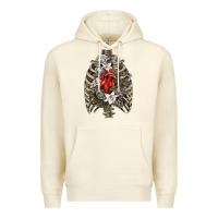 Sandshell Skeleton Rib Cage Heart Premium Hoodie - RanaPortraitStore