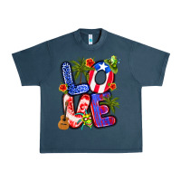 Midnight Navy puerto rico love Urban Heavy Tee - Artiststas