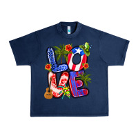 Navy puerto rico love Urban Heavy Tee - Artiststas