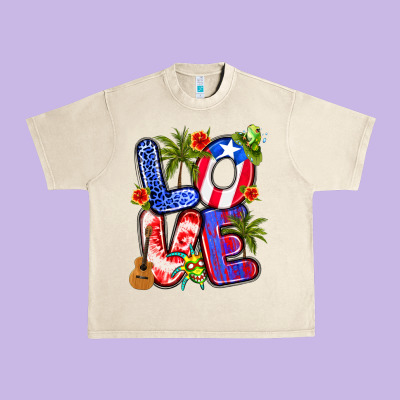 Puerto Rico Love Urban Heavy Tee Designed By Artiststas