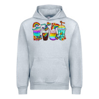 Heather Grey rainbow coffee cups Urban Hoodie - texasbilliewilder