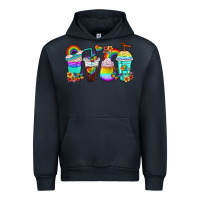 Navy rainbow coffee cups Urban Hoodie - texasbilliewilder