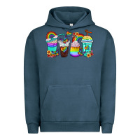Pigment Midnight Navy rainbow coffee cups Urban Hoodie - texasbilliewilder