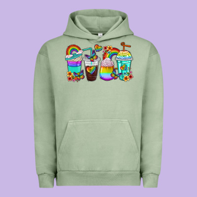 Urban Hoodie rainbow coffee cups