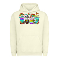 Pigment Pistachio rainbow coffee cups Urban Hoodie - texasbilliewilder