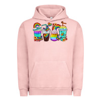 Pigment Salmon rainbow coffee cups Urban Hoodie - texasbilliewilder