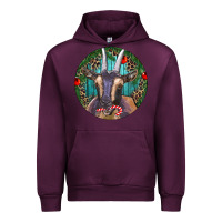Mauve Wine Dark Goat Christmas Urban Hoodie - RanaPortraitStore