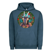 Pigment Midnight Navy Dark Goat Christmas Urban Hoodie - RanaPortraitStore