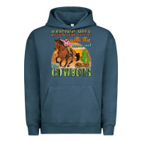 Pigment Midnight Navy raising hell with the hippies and the cowboys Urban Hoodie - texasbilliewilder