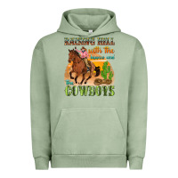 Pigment Oil Green raising hell with the hippies and the cowboys Urban Hoodie - texasbilliewilder