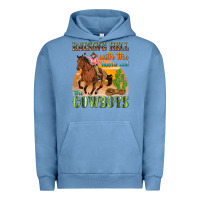 Pigment Pebble Blue raising hell with the hippies and the cowboys Urban Hoodie - texasbilliewilder