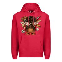 Cardinal baseball afro messy bun Premium Hoodie - texasbilliewilder