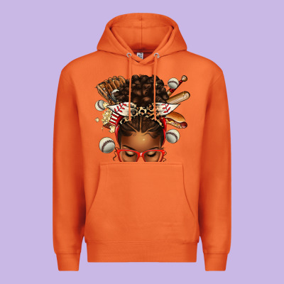Baseball Afro Messy Bun Premium Hoodie Designed By Texasbilliewilder