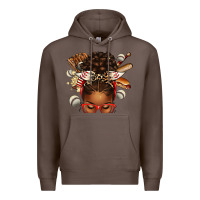 Coffee baseball afro messy bun Premium Hoodie - texasbilliewilder