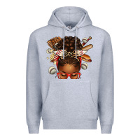 Heather Grey baseball afro messy bun Premium Hoodie - texasbilliewilder