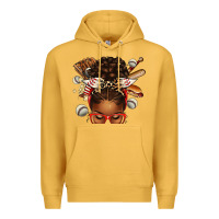 Mustard baseball afro messy bun Premium Hoodie - texasbilliewilder