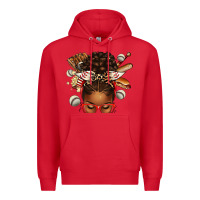 Red baseball afro messy bun Premium Hoodie - texasbilliewilder