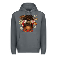 Rock baseball afro messy bun Premium Hoodie - texasbilliewilder