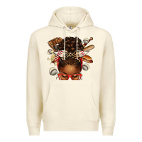 Sandshell baseball afro messy bun Premium Hoodie - texasbilliewilder