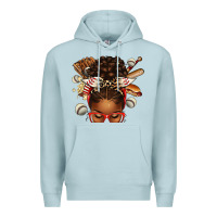 Blue Mist baseball afro messy bun Premium Hoodie - texasbilliewilder