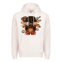 Pale Pink baseball afro messy bun Premium Hoodie - texasbilliewilder