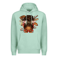Seafoam baseball afro messy bun Premium Hoodie - texasbilliewilder