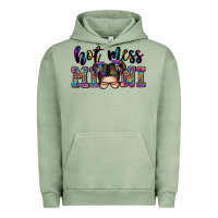Pigment Oil Green mess mini messy bun Urban Hoodie - Zillion Design Studio