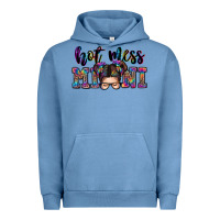 Pigment Pebble Blue mess mini messy bun Urban Hoodie - Zillion Design Studio