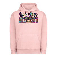 Pigment Salmon mess mini messy bun Urban Hoodie - Zillion Design Studio