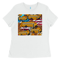 White school bus American flag sunflower cowhide leopard Ladies Tee - Artiststas