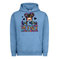 Pigment Pebble Blue mess mini messy bun Urban Hoodie - Zillion Design Studio