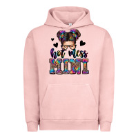 Pigment Salmon mess mini messy bun Urban Hoodie - Zillion Design Studio