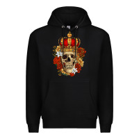 Black Skull King Premium Hoodie - RanaPortraitStore