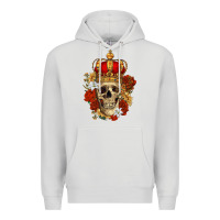 Dove Grey Skull King Premium Hoodie - RanaPortraitStore