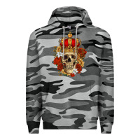 Slate Camo Skull King Premium Hoodie - RanaPortraitStore