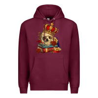 Burgundy Skull With Crown Premium Hoodie - RanaPortraitStore